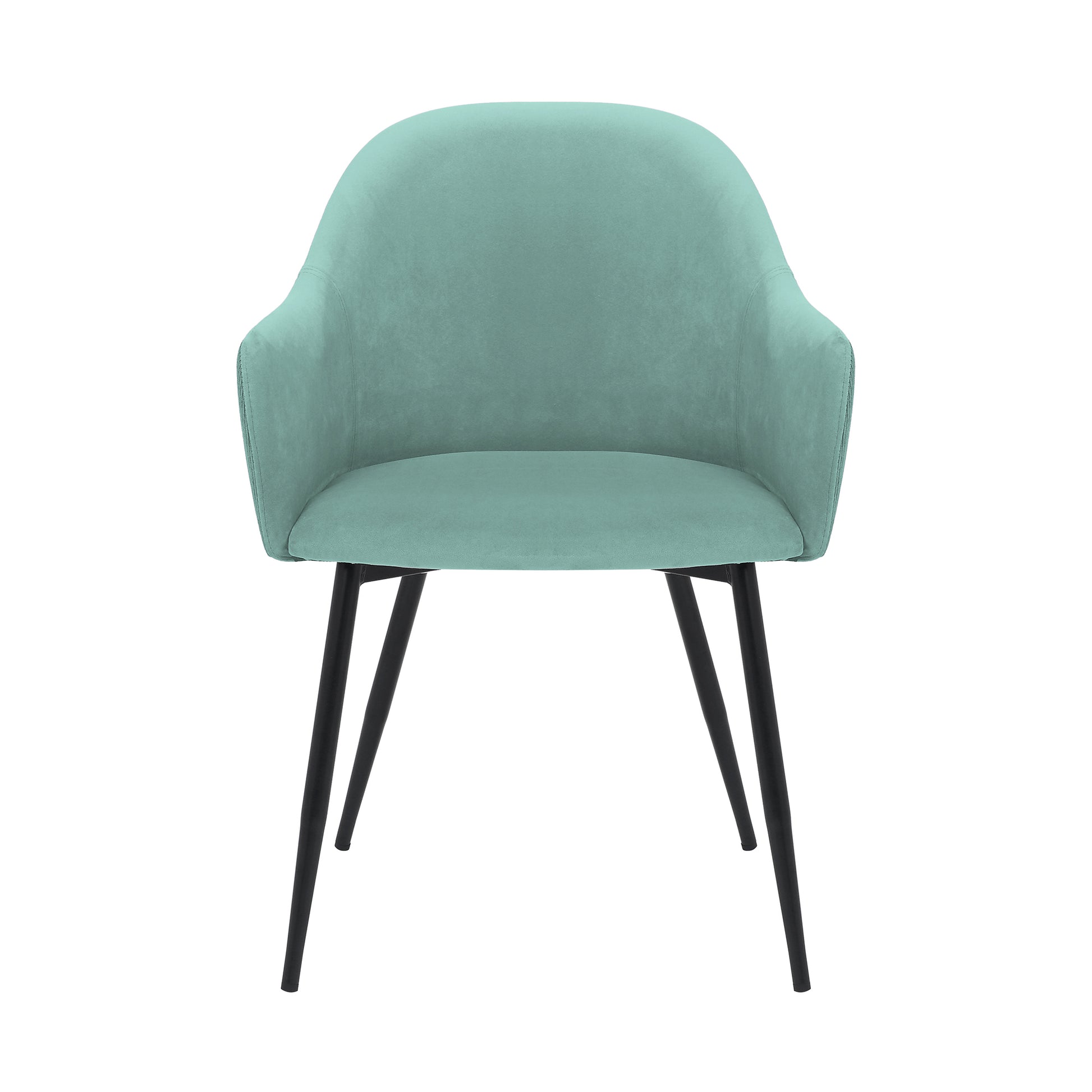 Pixie Two Tone Teal Fabric Dining Room Chair with Black Metal Legs By Armen Living | Dining Chairs | Modishstore - 3