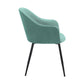 Pixie Two Tone Teal Fabric Dining Room Chair with Black Metal Legs By Armen Living | Dining Chairs | Modishstore - 4