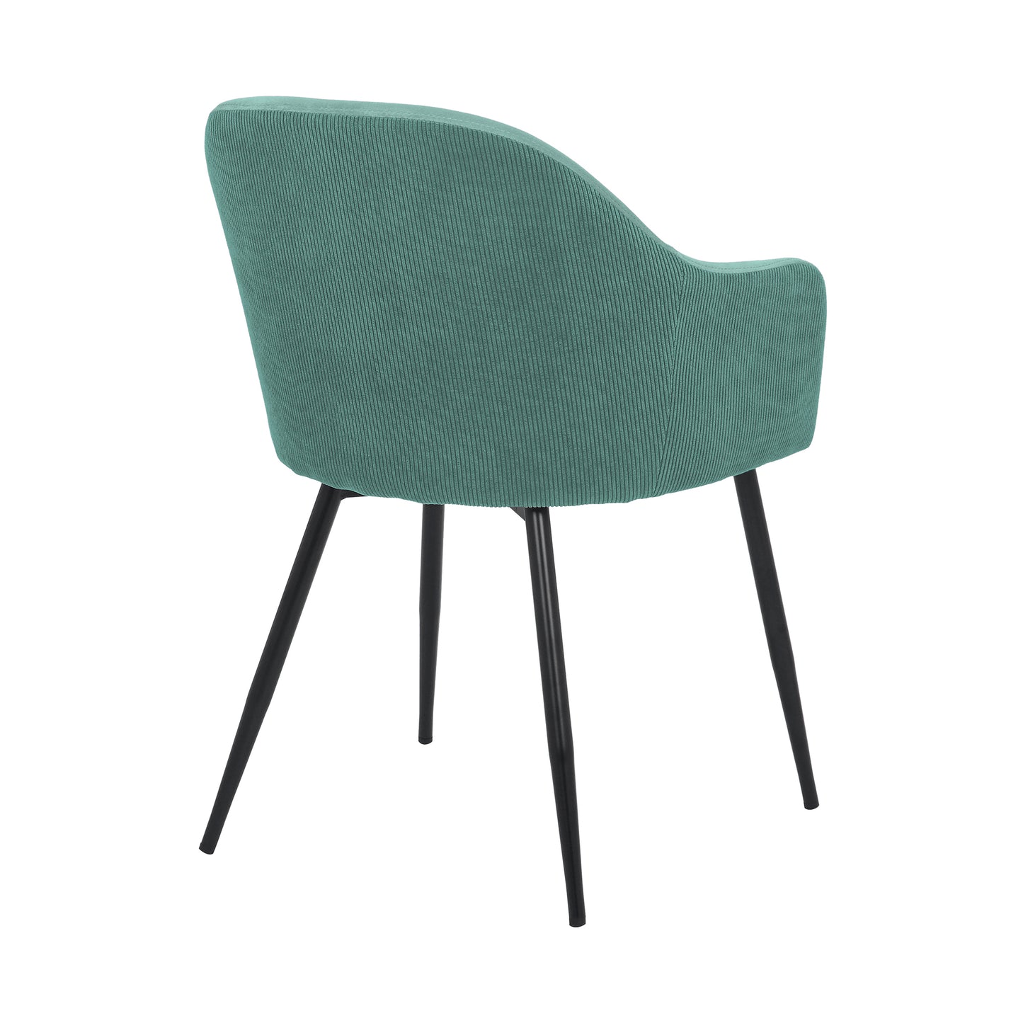 Pixie Two Tone Teal Fabric Dining Room Chair with Black Metal Legs By Armen Living | Dining Chairs | Modishstore - 5