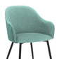 Pixie Two Tone Teal Fabric Dining Room Chair with Black Metal Legs By Armen Living | Dining Chairs | Modishstore - 7