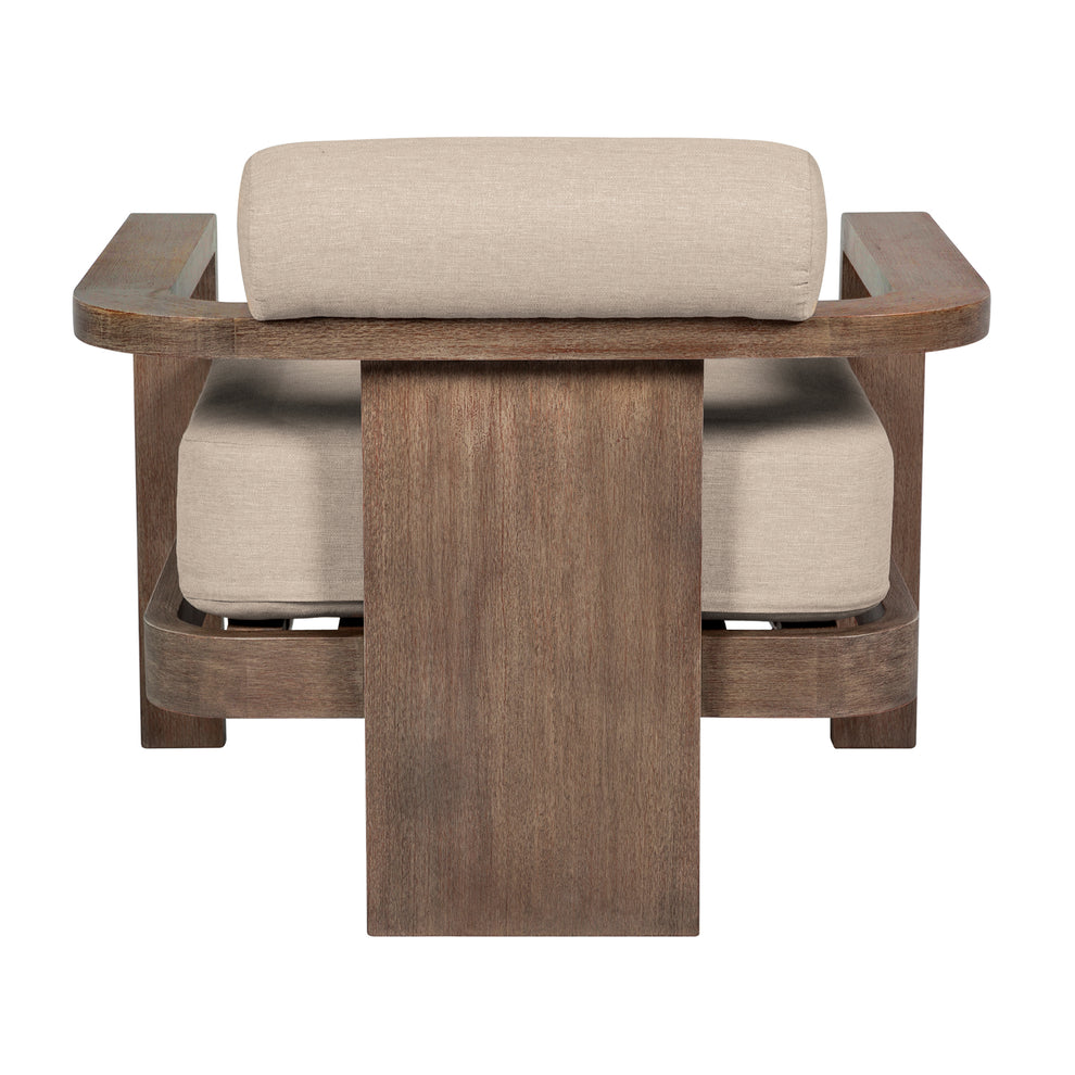 Relic Outdoor Patio Chair in Weathered Eucalyptus Wood with Taupe Olefin Cushions By Armen Living | Outdoor Chairs | Modishstore - 7