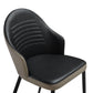 Rocco Upholstered Dining Chair in Taupe Gray and Black Faux Leather with Black Metal Legs - Set of 2 By Armen Living | Dining Chairs | Modishstore - 8