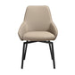 Shilo Swivel Upholstered Dining Chair in Champagne Faux Leather with Black Metal Legs - Set of 2 By Armen Living | Dining Chairs | Modishstore - 5