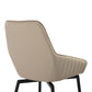 Shilo Swivel Upholstered Dining Chair in Champagne Faux Leather with Black Metal Legs - Set of 2 By Armen Living | Dining Chairs | Modishstore - 12