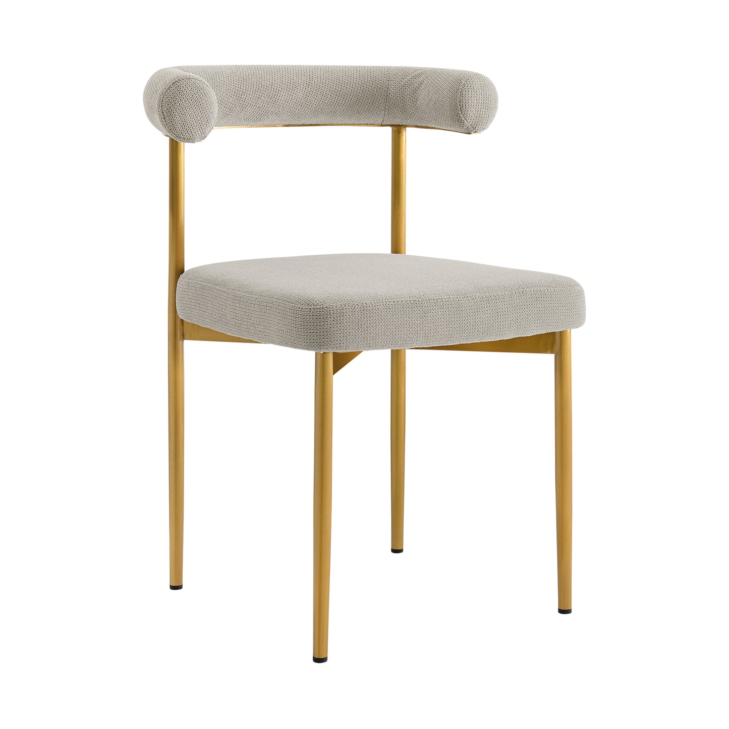 Shannon Dining Chair with Gold Brushed Stainless Steel and Taupe Fabric - Set of 2 By Armen Living | Dining Chairs | Modishstore - 4
