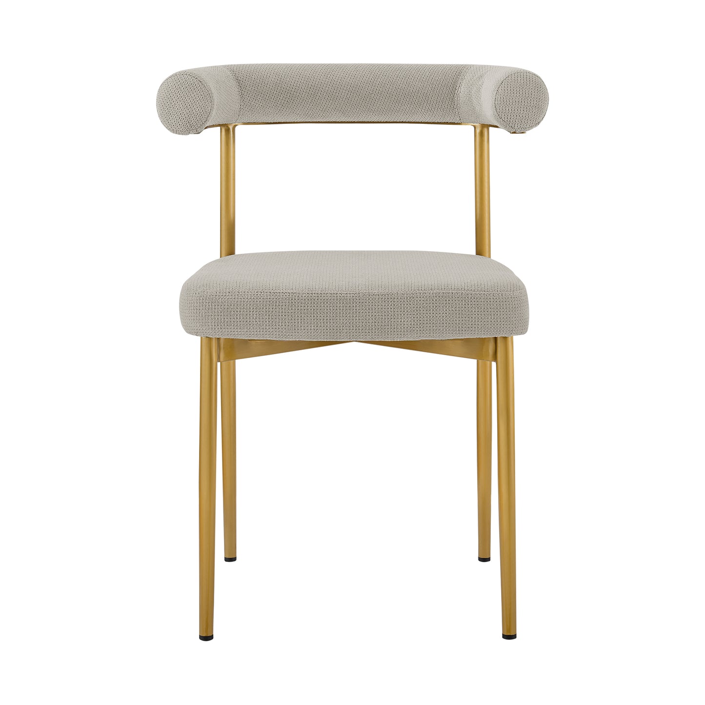 Shannon Dining Chair with Gold Brushed Stainless Steel and Taupe Fabric - Set of 2 By Armen Living | Dining Chairs | Modishstore - 5