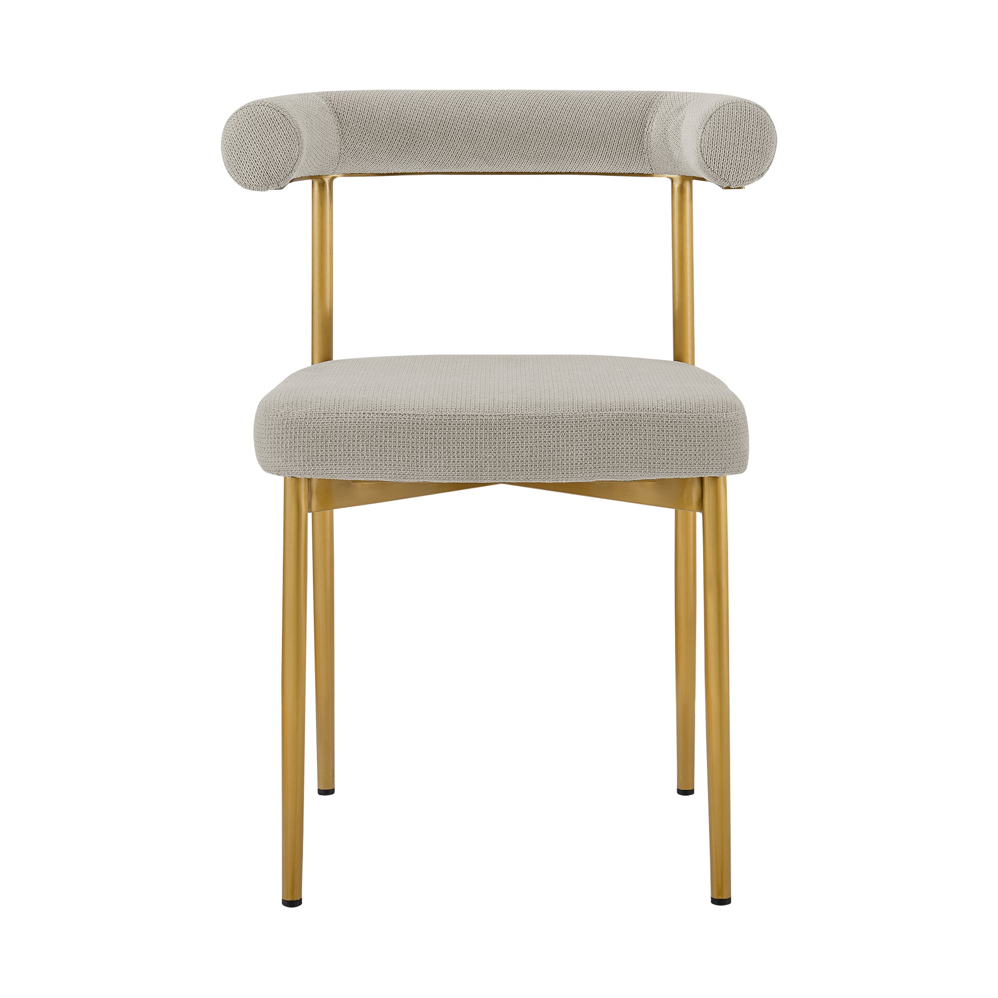 Shannon Dining Chair with Gold Brushed Stainless Steel and Taupe Fabric - Set of 2 By Armen Living | Dining Chairs | Modishstore - 5