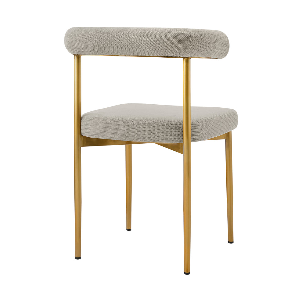 Shannon Dining Chair with Gold Brushed Stainless Steel and Taupe Fabric - Set of 2 By Armen Living | Dining Chairs | Modishstore - 6