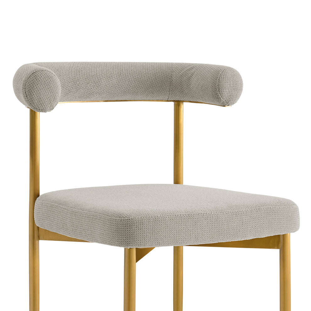 Shannon Dining Chair with Gold Brushed Stainless Steel and Taupe Fabric - Set of 2 By Armen Living | Dining Chairs | Modishstore - 7