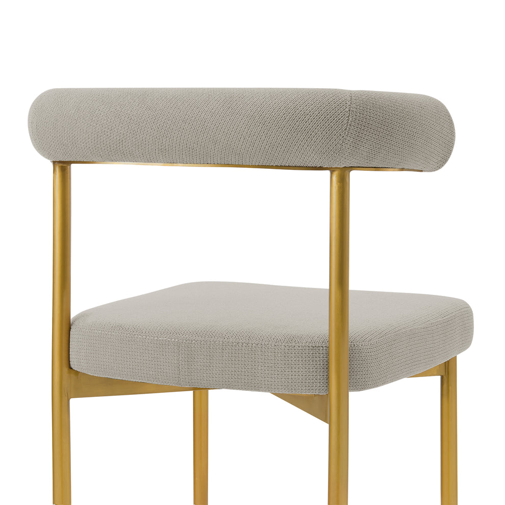 Shannon Dining Chair with Gold Brushed Stainless Steel and Taupe Fabric - Set of 2 By Armen Living | Dining Chairs | Modishstore - 8