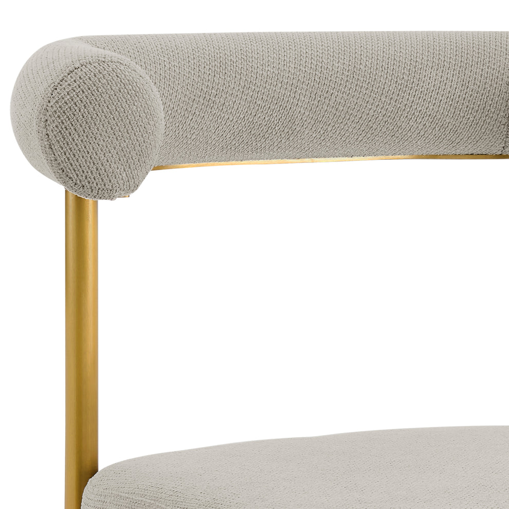 Shannon Dining Chair with Gold Brushed Stainless Steel and Taupe Fabric - Set of 2 By Armen Living | Dining Chairs | Modishstore - 12