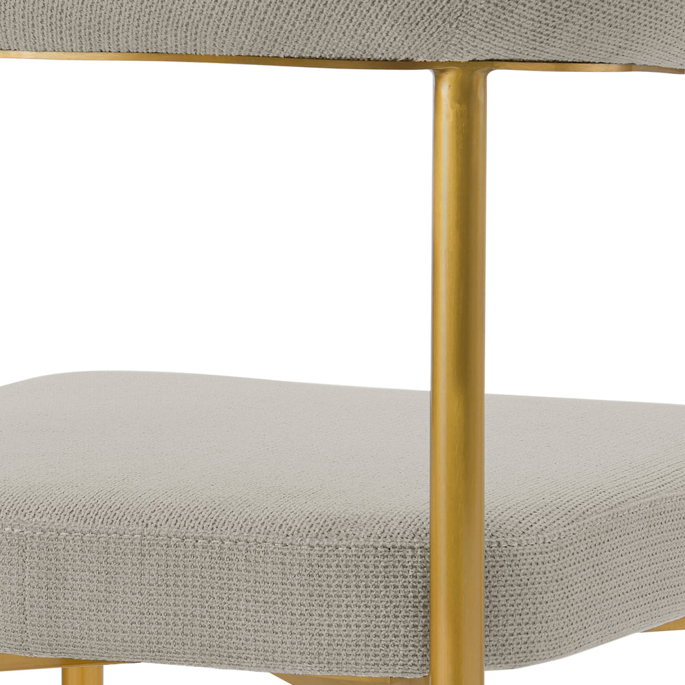 Shannon Dining Chair with Gold Brushed Stainless Steel and Taupe Fabric - Set of 2 By Armen Living | Dining Chairs | Modishstore - 9