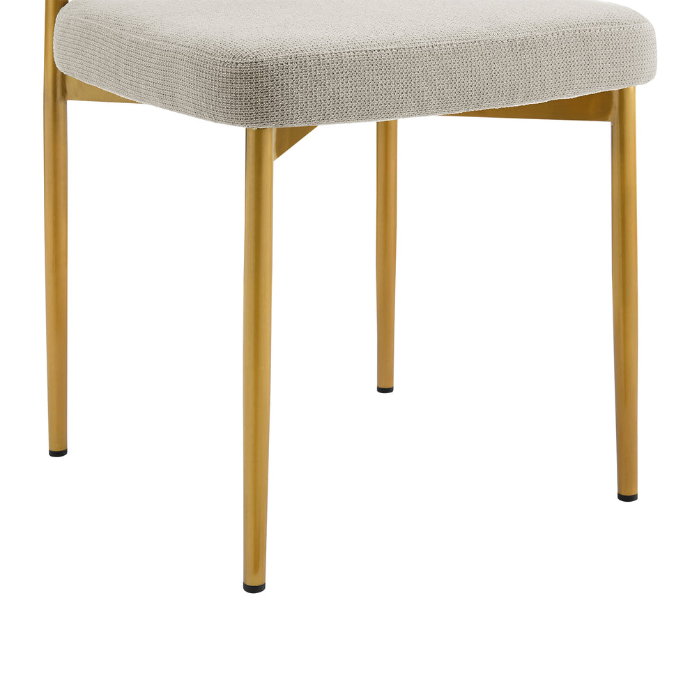 Shannon Dining Chair with Gold Brushed Stainless Steel and Taupe Fabric - Set of 2 By Armen Living | Dining Chairs | Modishstore - 10