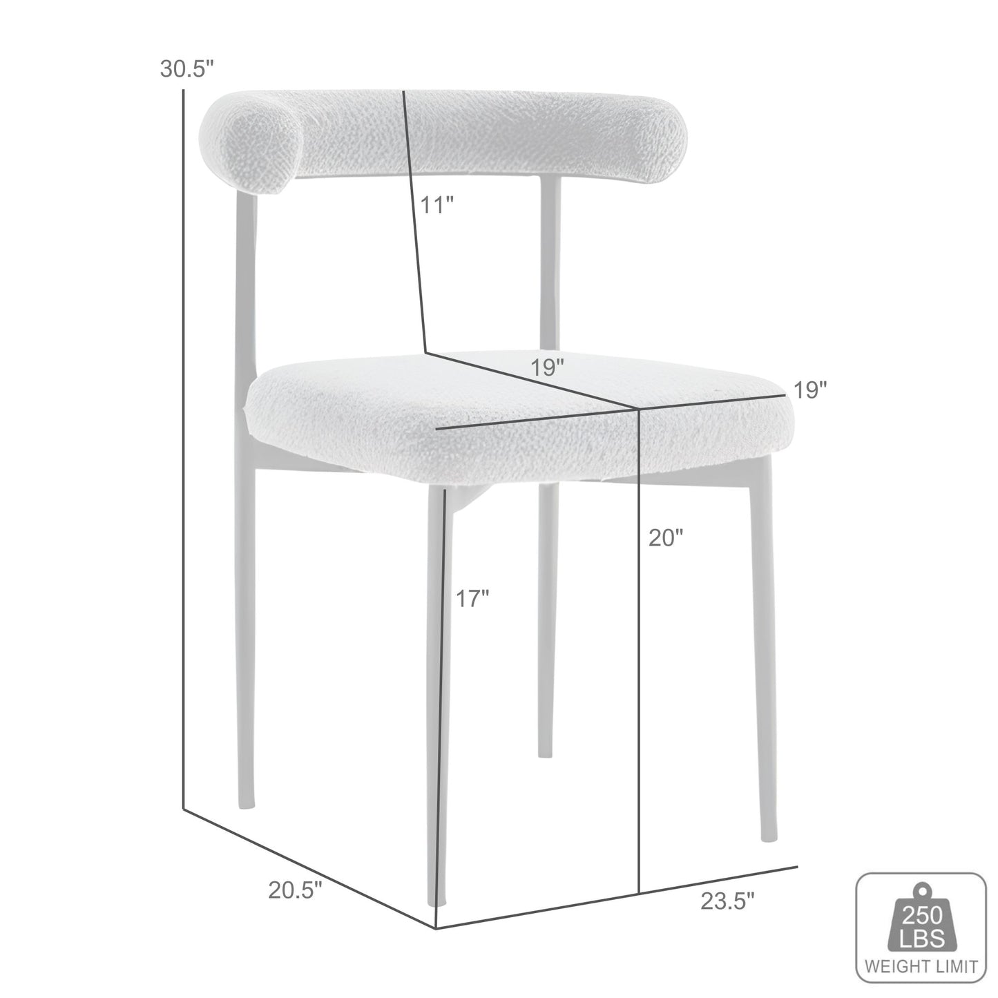 Shannon Dining Chair with Gold Brushed Stainless Steel and Taupe Fabric - Set of 2 By Armen Living | Dining Chairs | Modishstore - 11