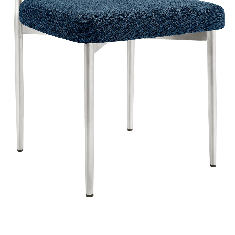 Shannon Dining Chair with Brushed Stainless Steel and Charcoal Fabric - Set of 2 By Armen Living | Dining Chairs | Modishstore - 22