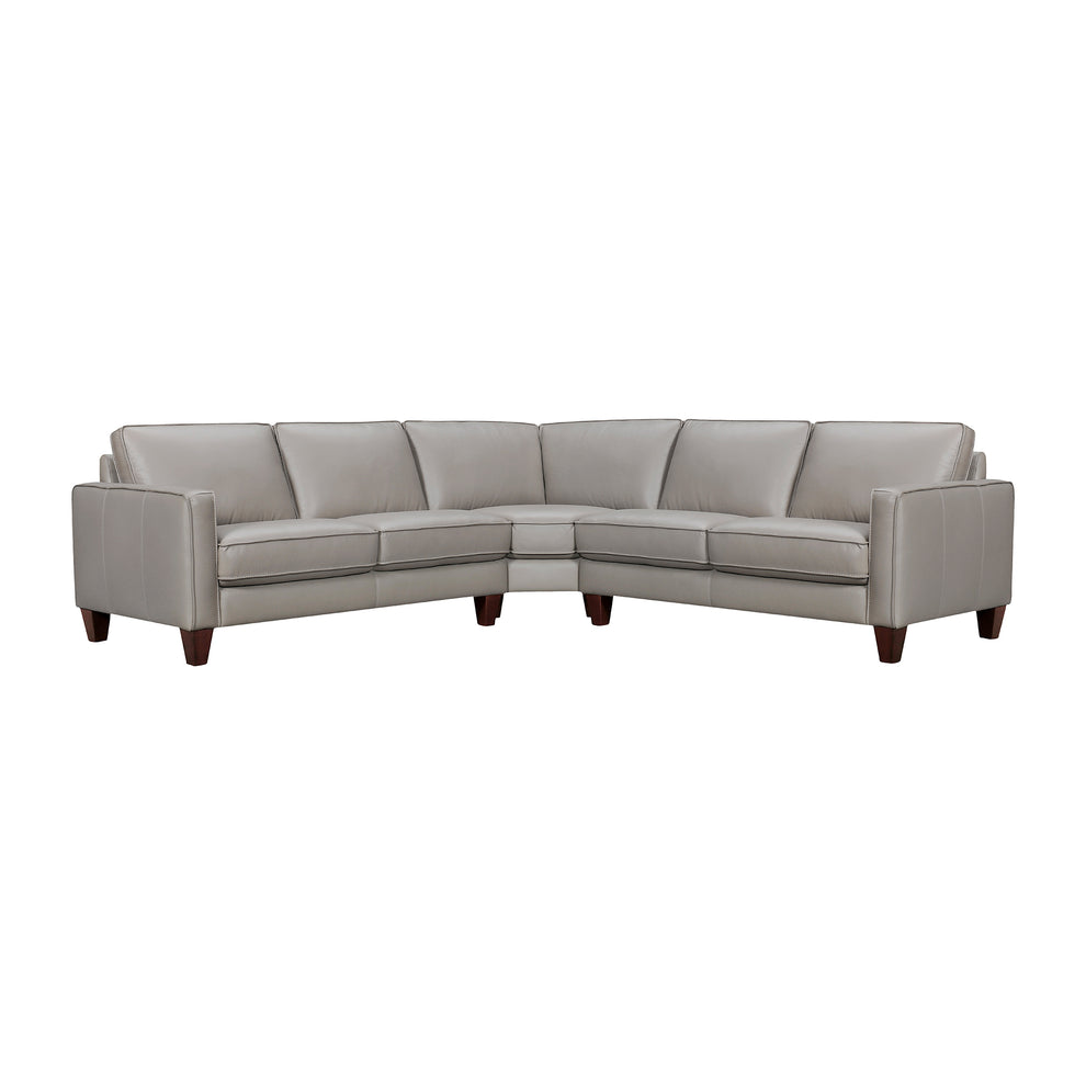 Summit 3 Piece Pewter Leather Sectional Sofa By Armen Living | Sectional | Modishstore - 11