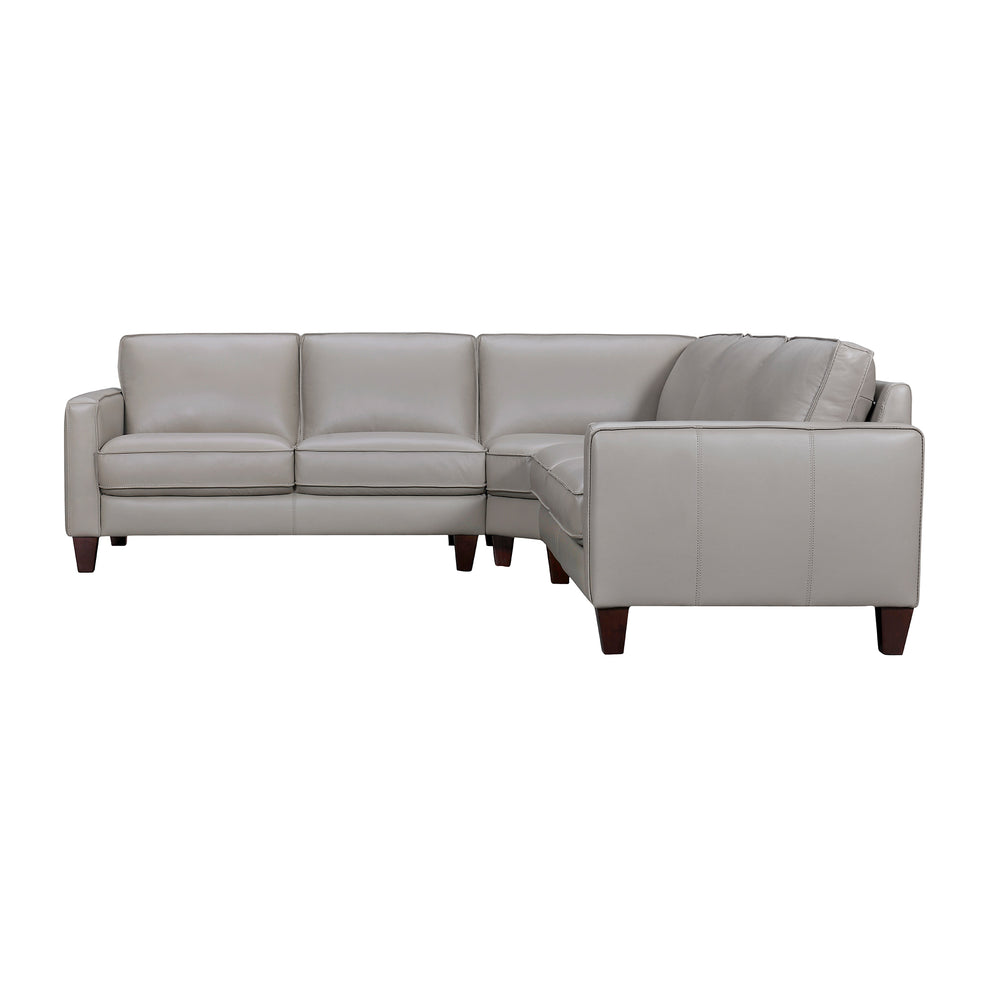 Summit 3 Piece Pewter Leather Sectional Sofa By Armen Living | Sectional | Modishstore - 12