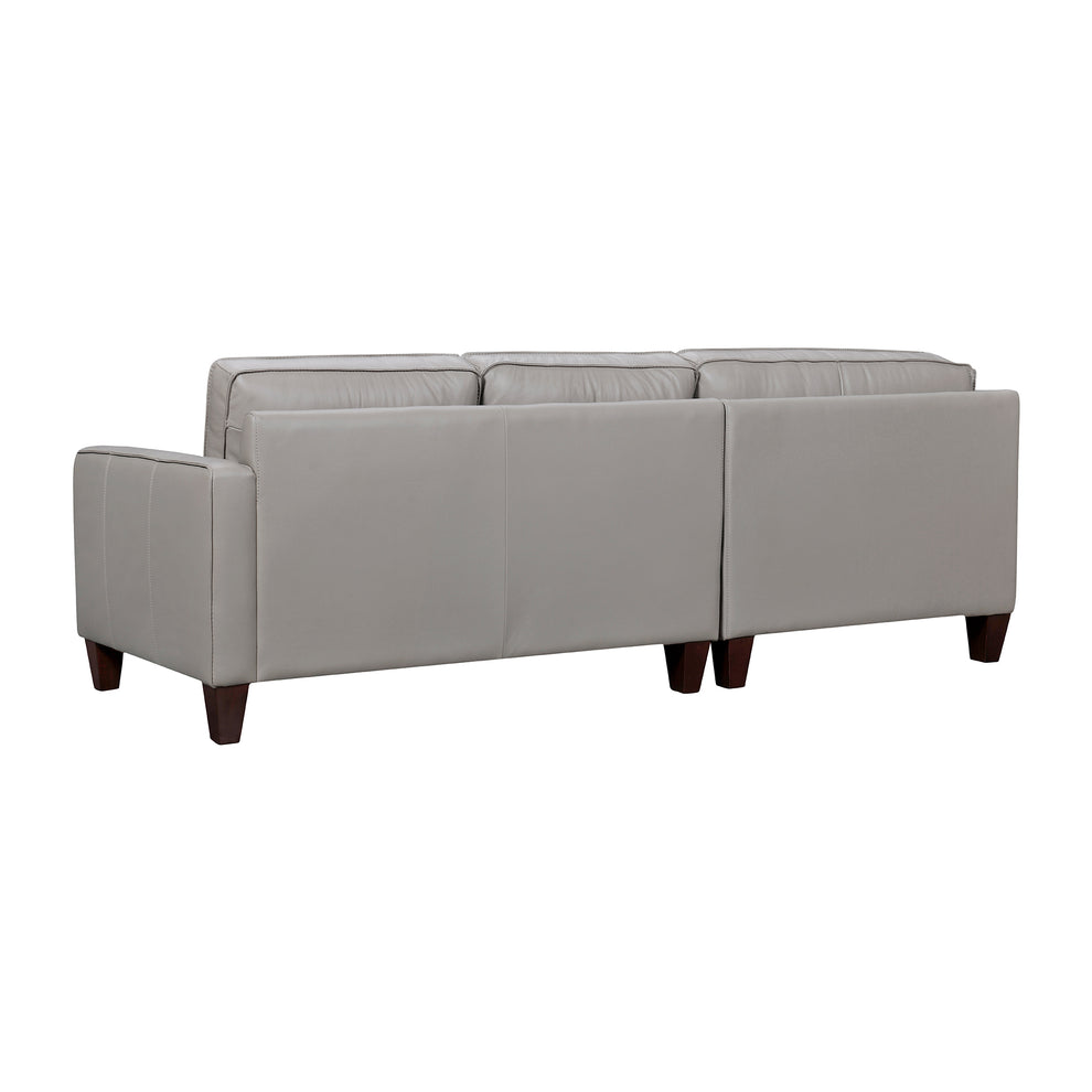 Summit 3 Piece Pewter Leather Sectional Sofa By Armen Living | Sectional | Modishstore - 13