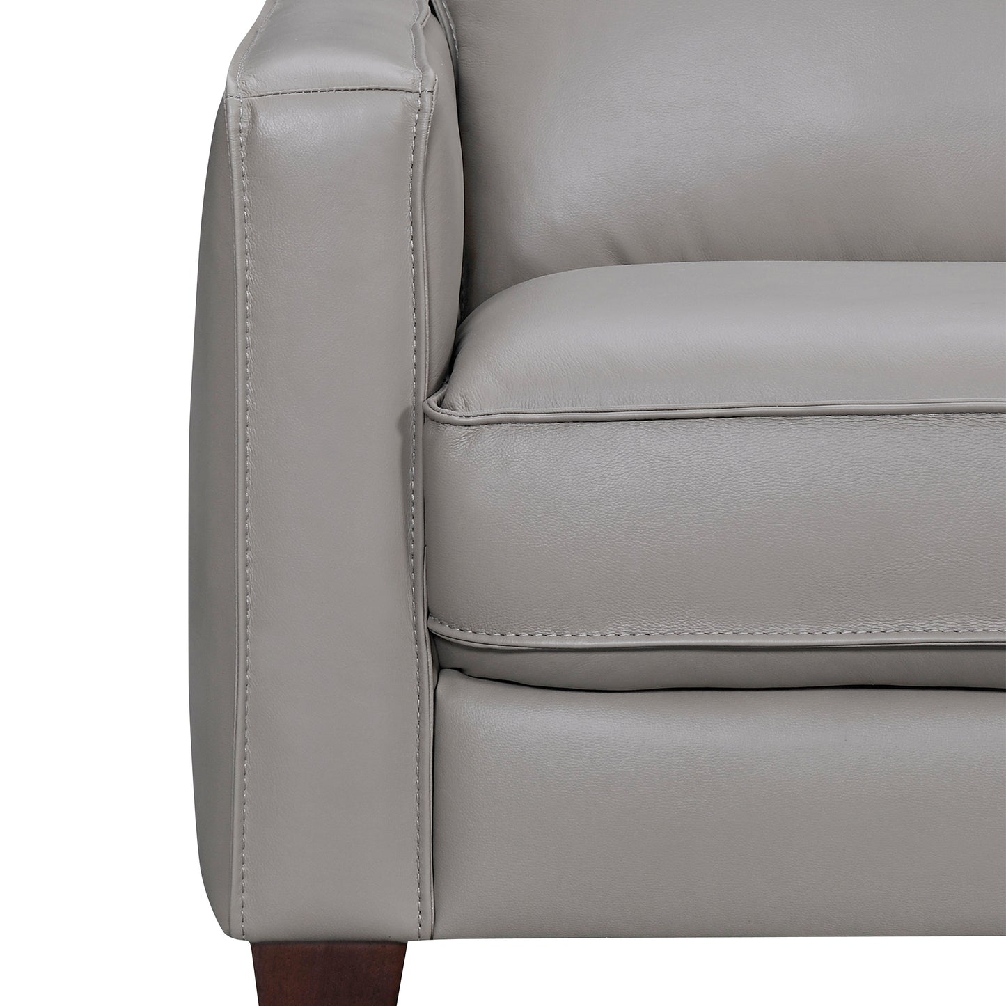 Summit 3 Piece Pewter Leather Sectional Sofa By Armen Living | Sectional | Modishstore - 14