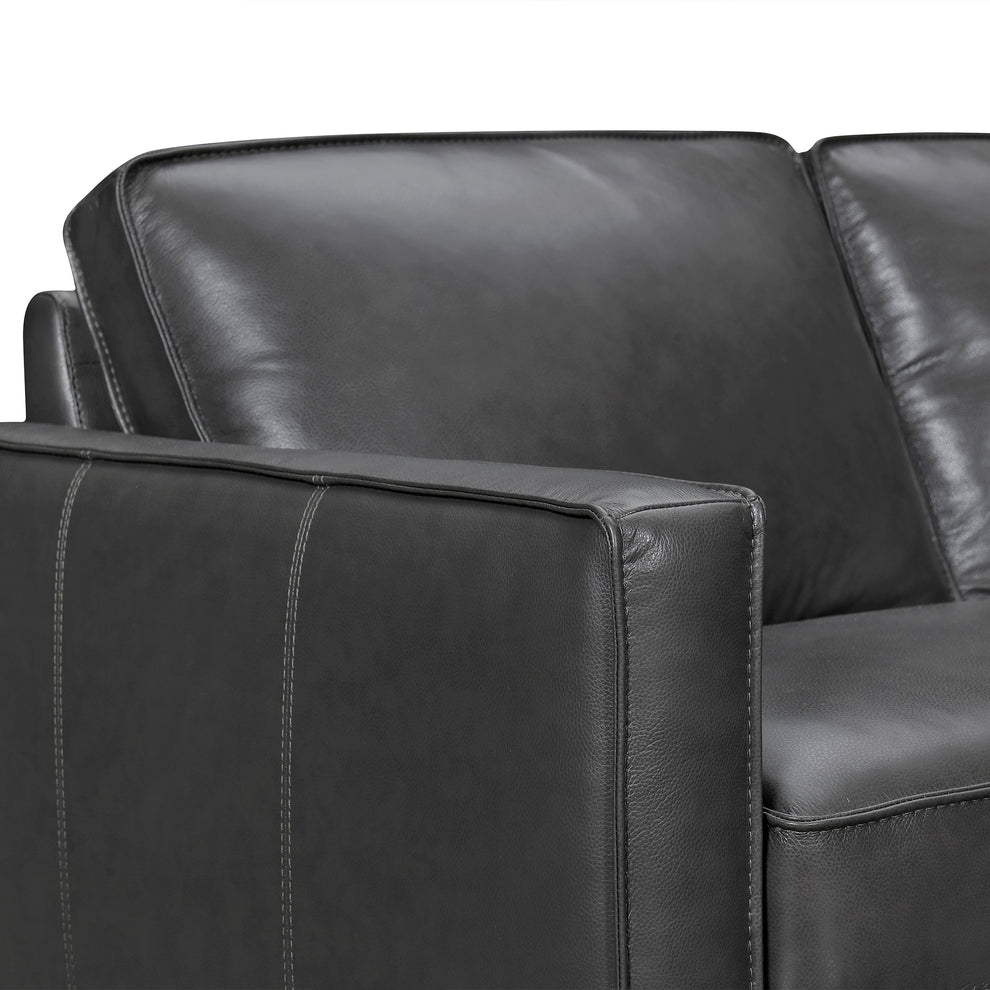 Summit 3 Piece Pewter Leather Sectional Sofa By Armen Living | Sectional | Modishstore - 6