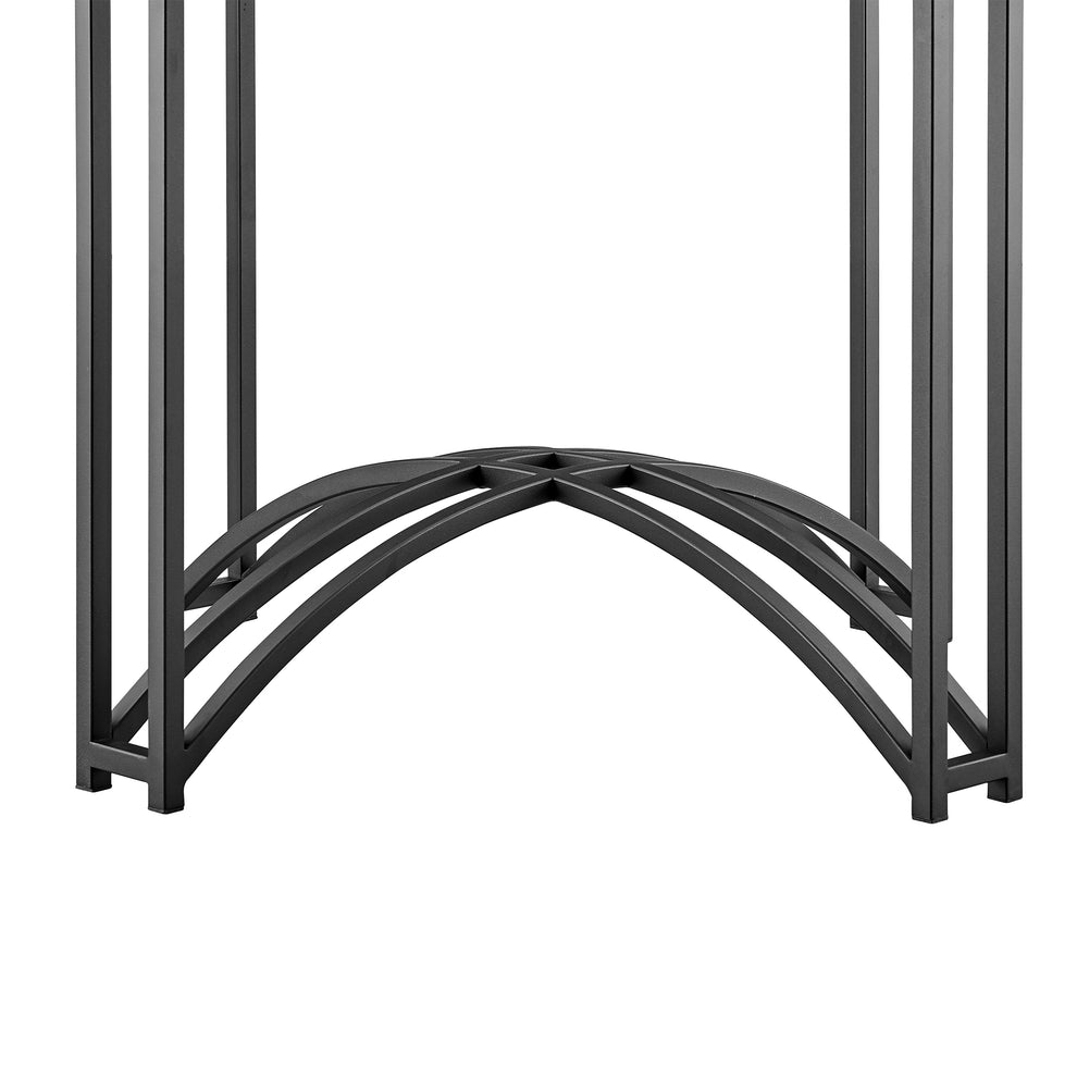 Tibet Contemporary Round Glass Dining Table with Matte Black Iron Base By Armen Living | Dining Tables | Modishstore - 7