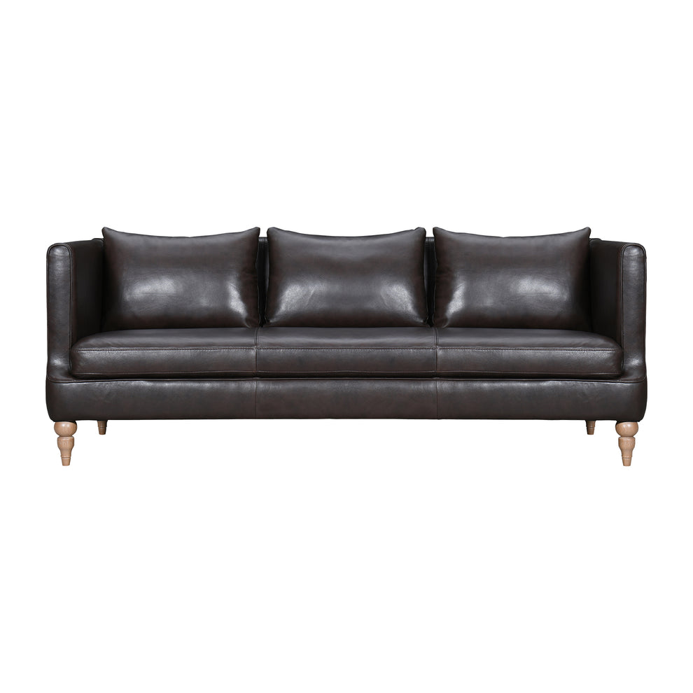 Vincenza 85" Dove Gray Leather Sofa By Armen Living | Sofas | Modishstore - 11
