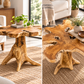 Teak Wood Slice Live Edge Accent Tables by Artisan Living