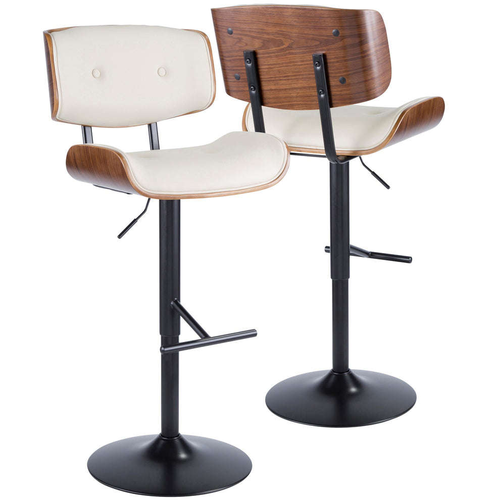 Lombardi Adjustable Barstool - Set of 2 Cream By LumiSource | Bar Stools | Modishstore - 5