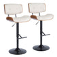 Lombardi Adjustable Barstool - Set of 2 Cream By LumiSource | Bar Stools | Modishstore