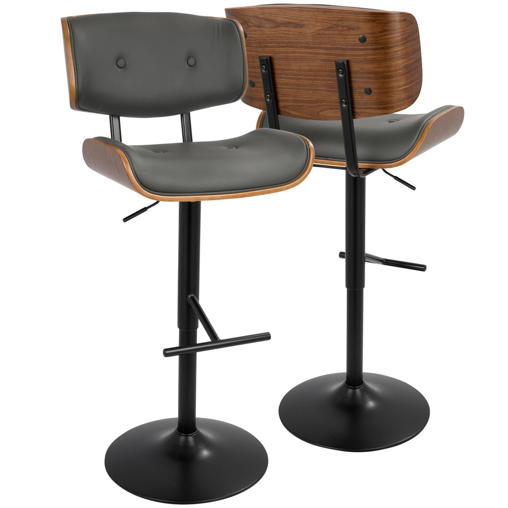 Lombardi Adjustable Barstool - Set of 2 Cream By LumiSource | Bar Stools | Modishstore - 11