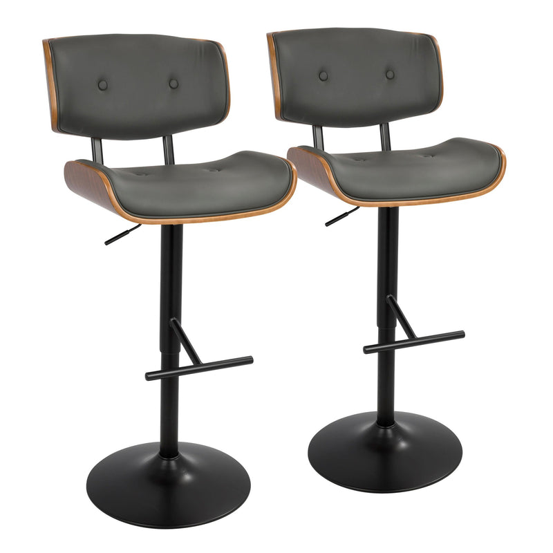 Lombardi Adjustable Barstool - Set of 2 Cream By LumiSource | Bar Stools | Modishstore - 9