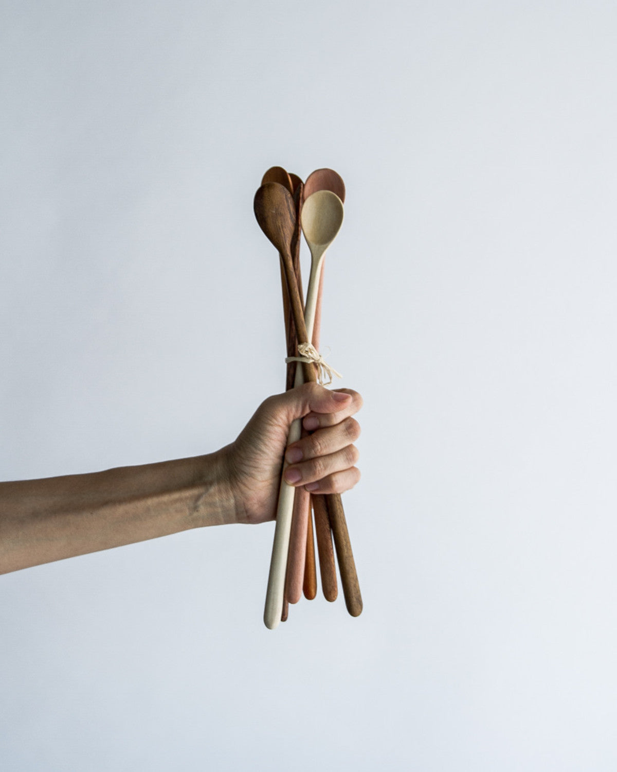 Long Handle Wooden Tasting Spoons- Set Of 6- Chef Tasting/Stirring Spo