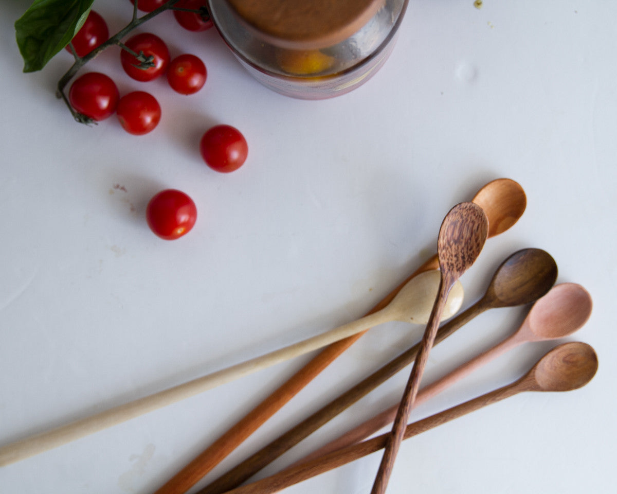 Wooden Tasting Spoons -12 inch - Set Of 6 | ModishStore | Dinnerware-2