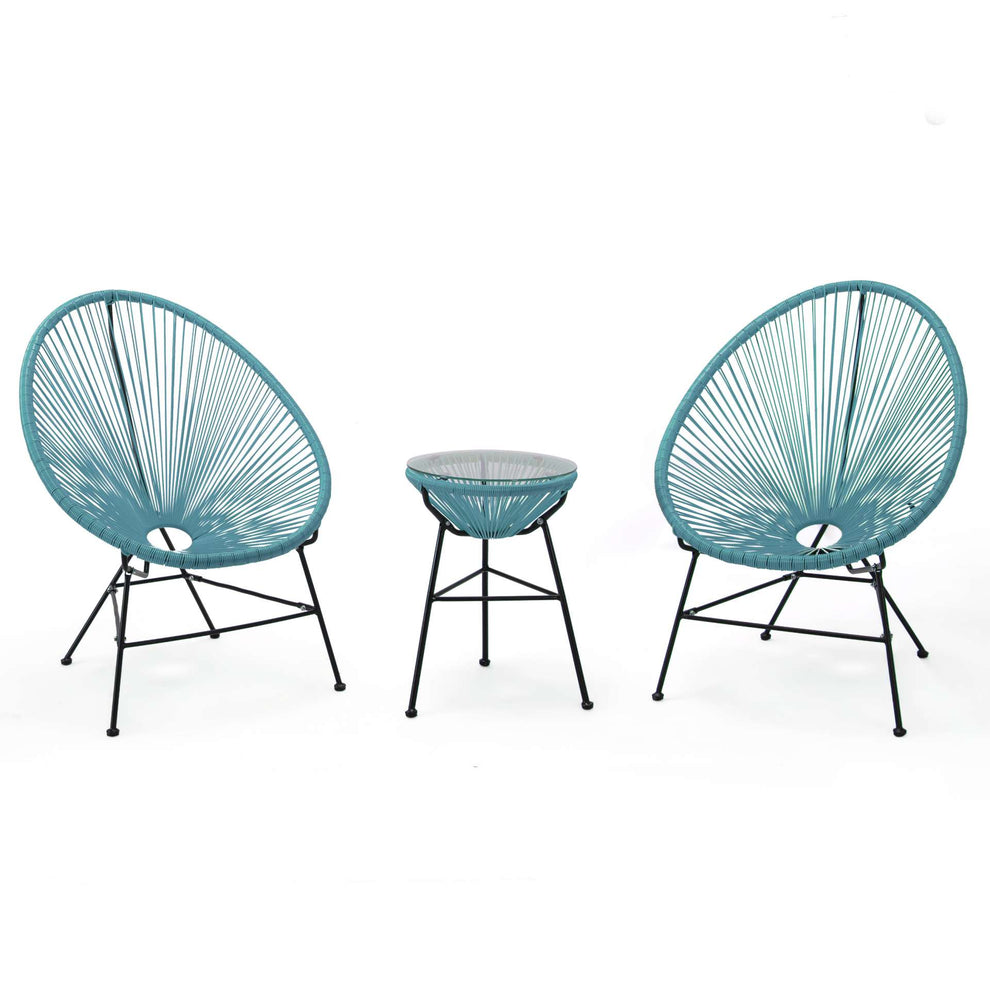 LeisureMod Montara 3 Piece Outdoor Lounge Patio Chair With Glass Top Table | Outdoor Chairs | Modishstore - 18