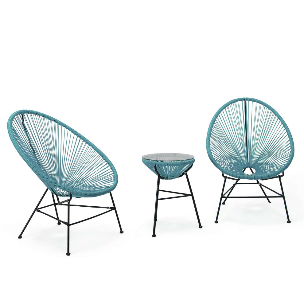 LeisureMod Montara 3 Piece Outdoor Lounge Patio Chair With Glass Top Table | Outdoor Chairs | Modishstore - 32