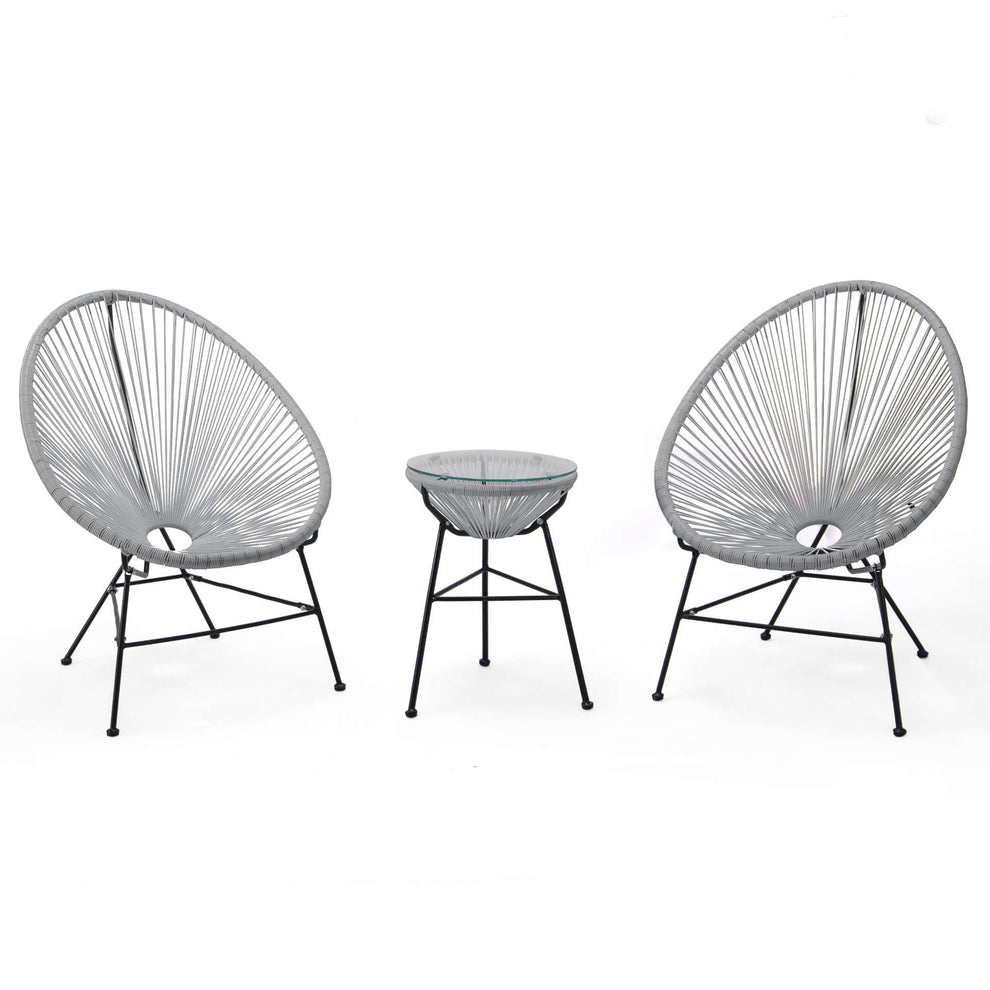 LeisureMod Montara 3 Piece Outdoor Lounge Patio Chair With Glass Top Table | Outdoor Chairs | Modishstore - 34