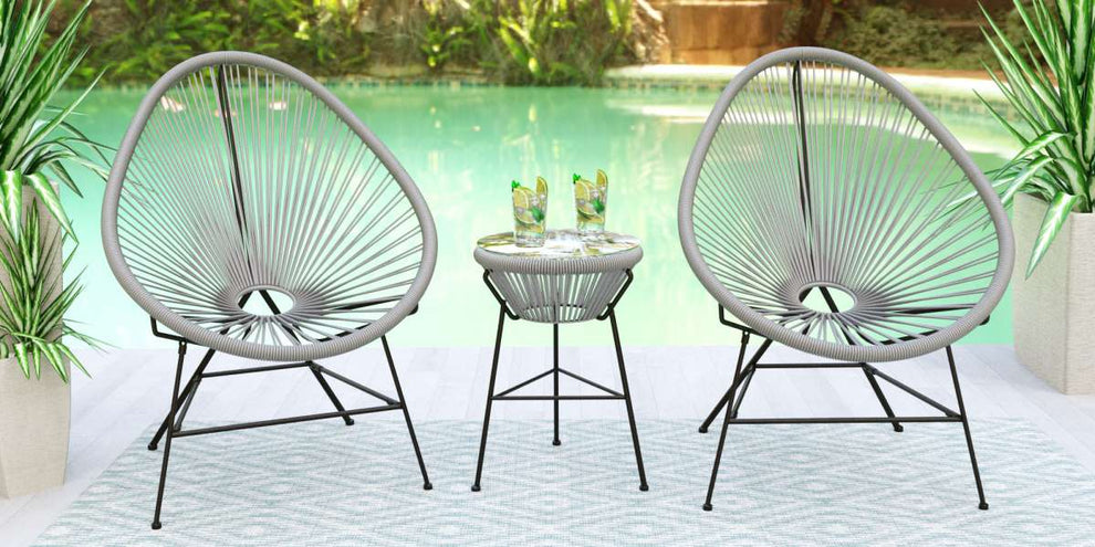 LeisureMod Montara 3 Piece Outdoor Lounge Patio Chair With Glass Top Table | Outdoor Chairs | Modishstore - 33