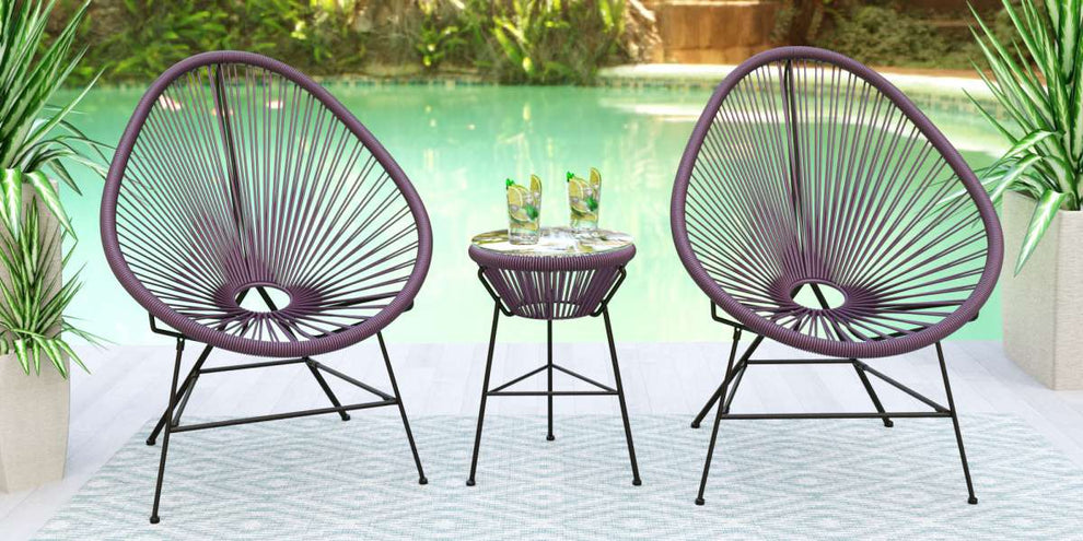 LeisureMod Montara 3 Piece Outdoor Lounge Patio Chair With Glass Top Table | Outdoor Chairs | Modishstore - 45