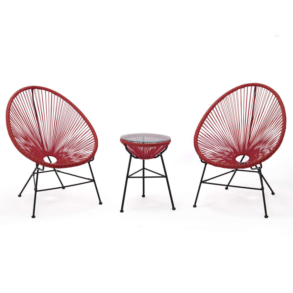 LeisureMod Montara 3 Piece Outdoor Lounge Patio Chair With Glass Top Table | Outdoor Chairs | Modishstore - 62
