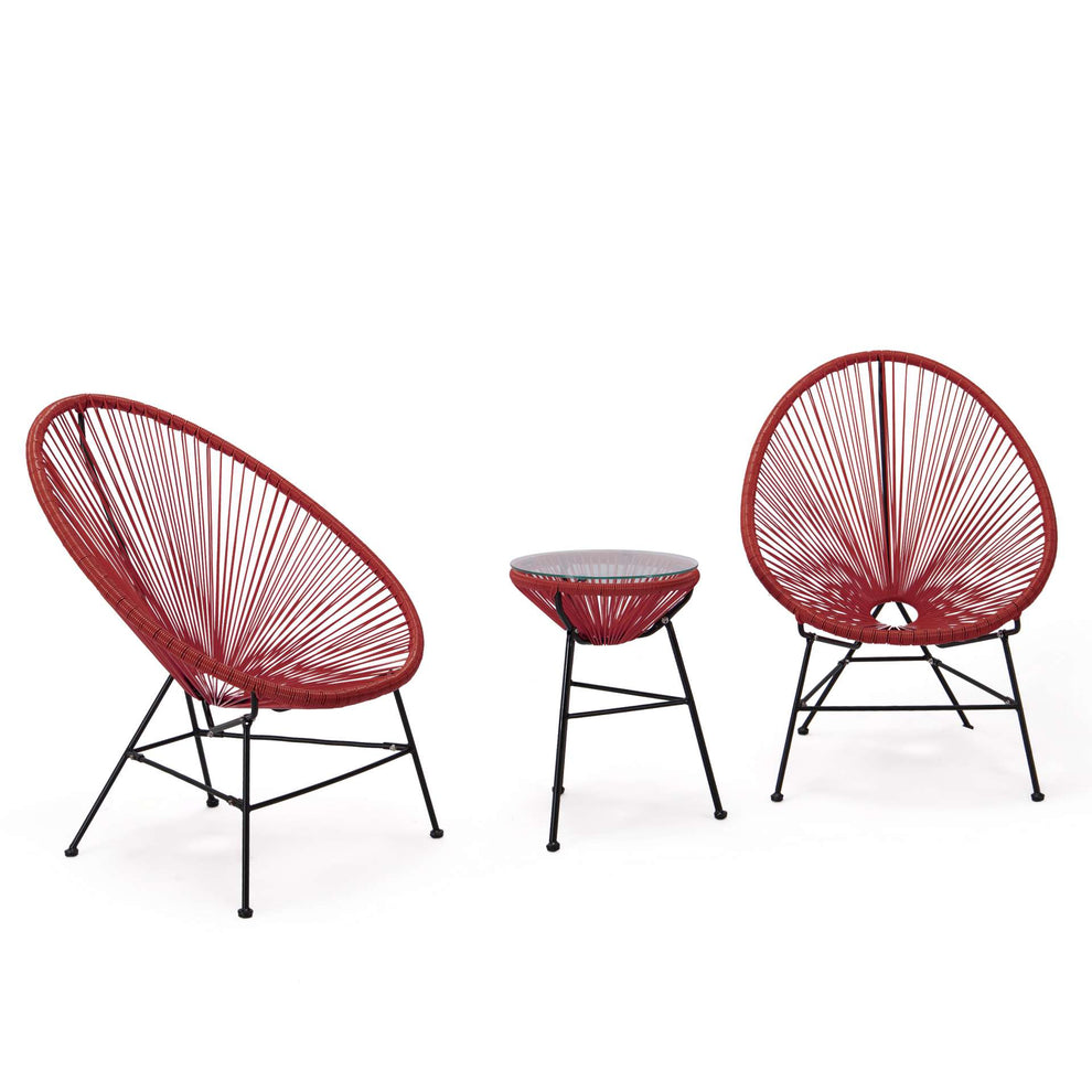 LeisureMod Montara 3 Piece Outdoor Lounge Patio Chair With Glass Top Table | Outdoor Chairs | Modishstore - 76