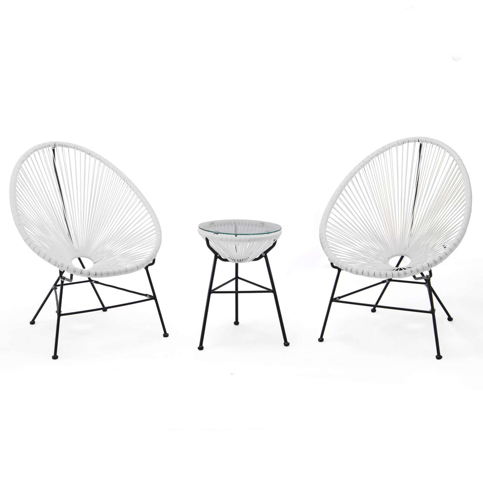 LeisureMod Montara 3 Piece Outdoor Lounge Patio Chair With Glass Top Table | Outdoor Chairs | Modishstore - 78