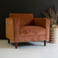 Chenille Boucle Club Chair-Rust By Kalalou | Armchairs | Modishstore - 3