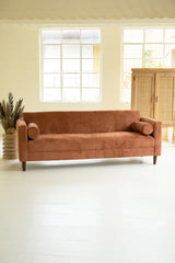 Chenille Boucle Sofa-Rust By Kalalou