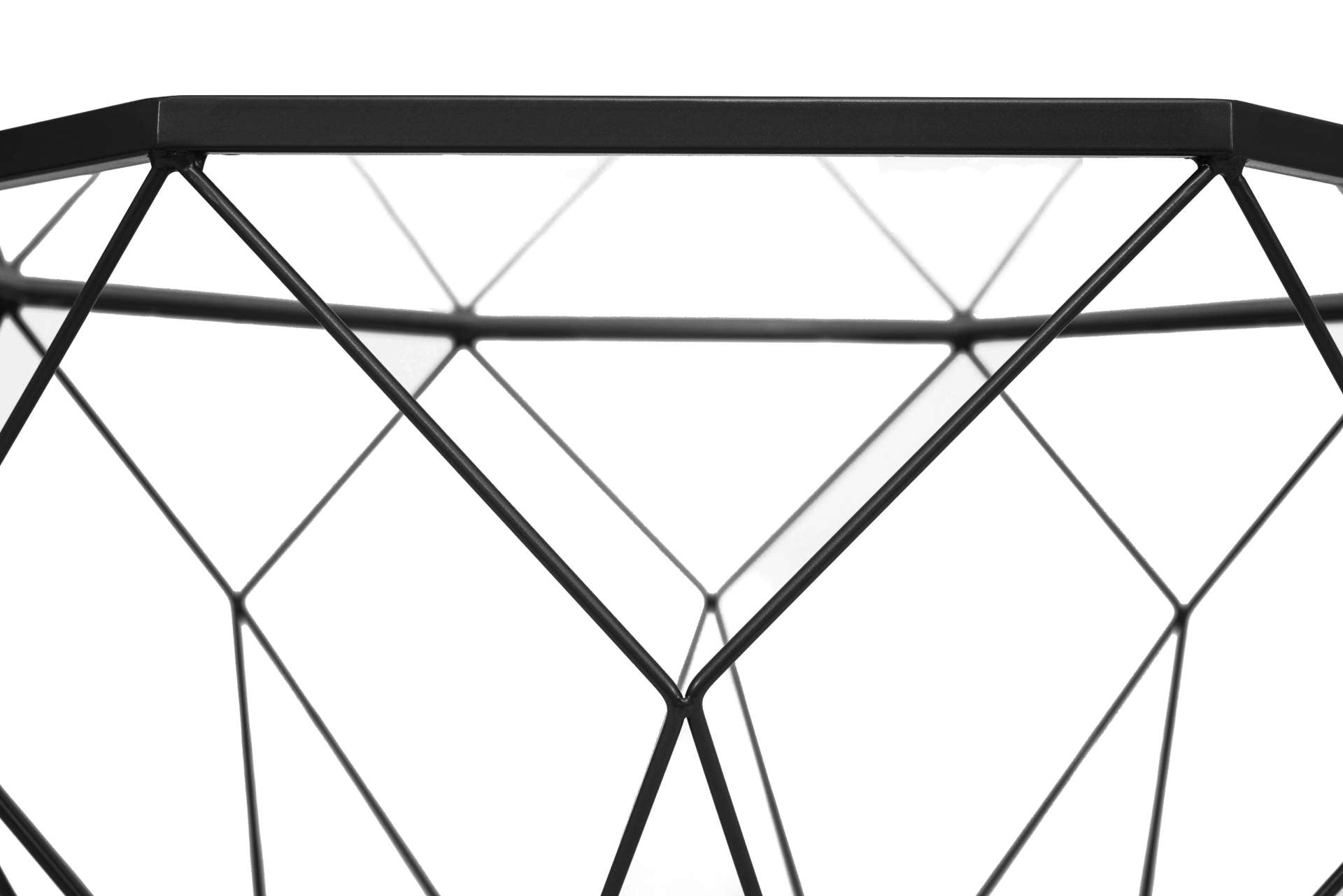 LeisureMod Malibu Large Modern Octagon Glass Top Coffee Table With Geometric Base | Coffee Tables | Modishstore - 3