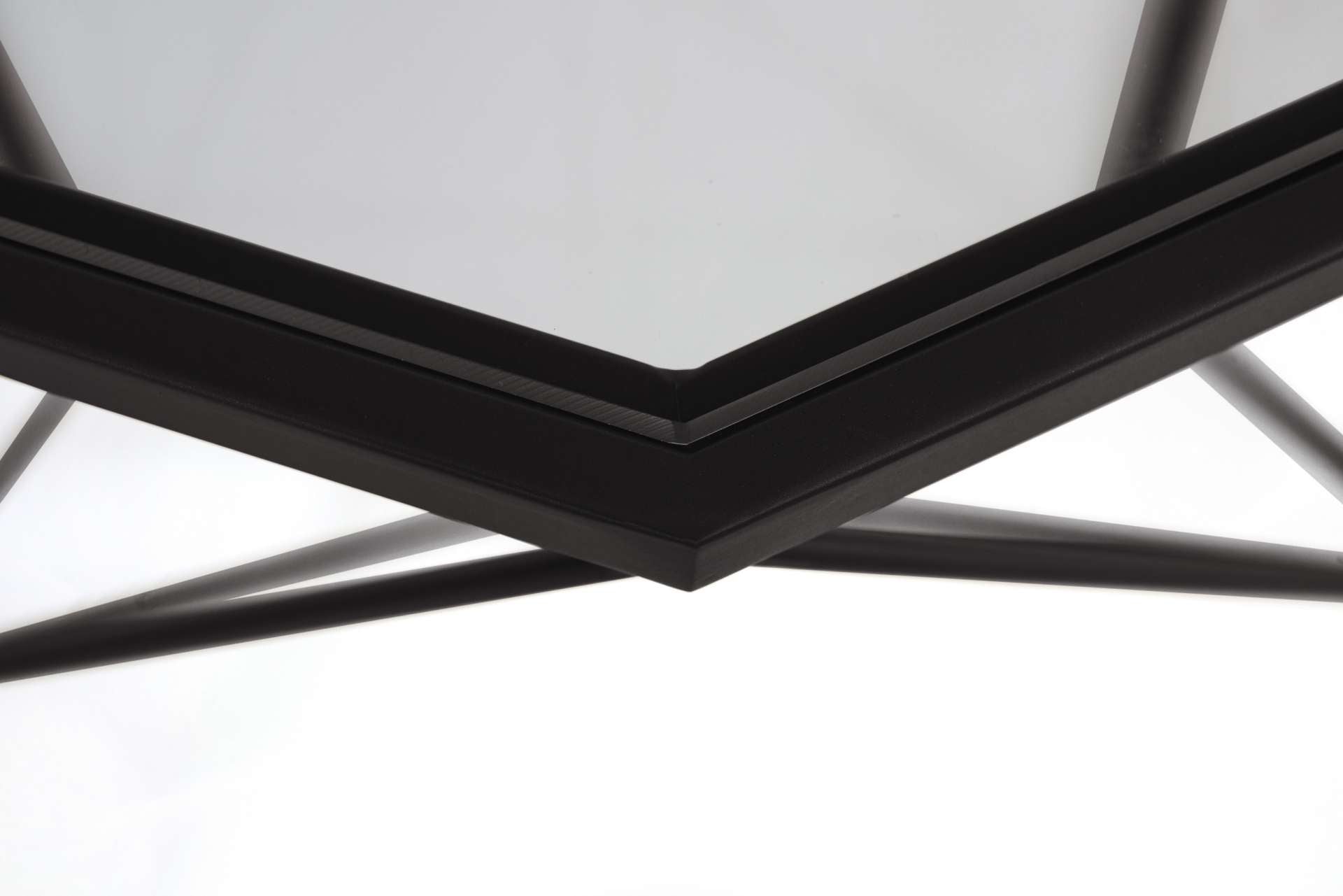 LeisureMod Malibu Large Modern Octagon Glass Top Coffee Table With Geometric Base | Coffee Tables | Modishstore - 4