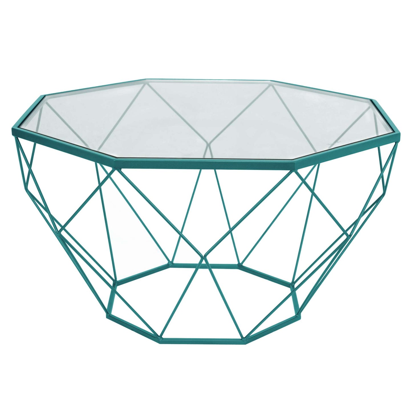 LeisureMod Malibu Large Modern Octagon Glass Top Coffee Table With Geometric Base | Coffee Tables | Modishstore - 26