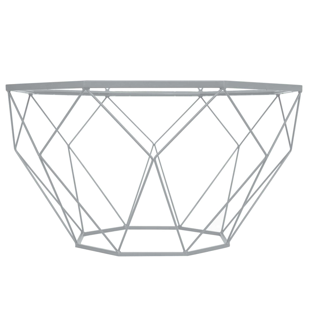 LeisureMod Malibu Large Modern Octagon Glass Top Coffee Table With Geometric Base | Coffee Tables | Modishstore - 12