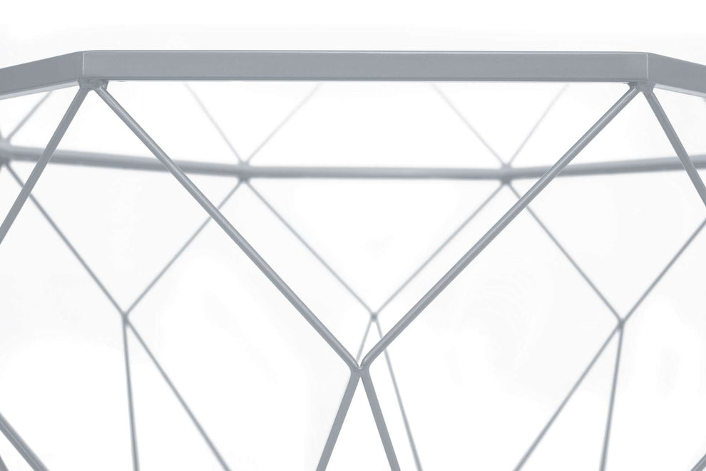 LeisureMod Malibu Large Modern Octagon Glass Top Coffee Table With Geometric Base | Coffee Tables | Modishstore - 9