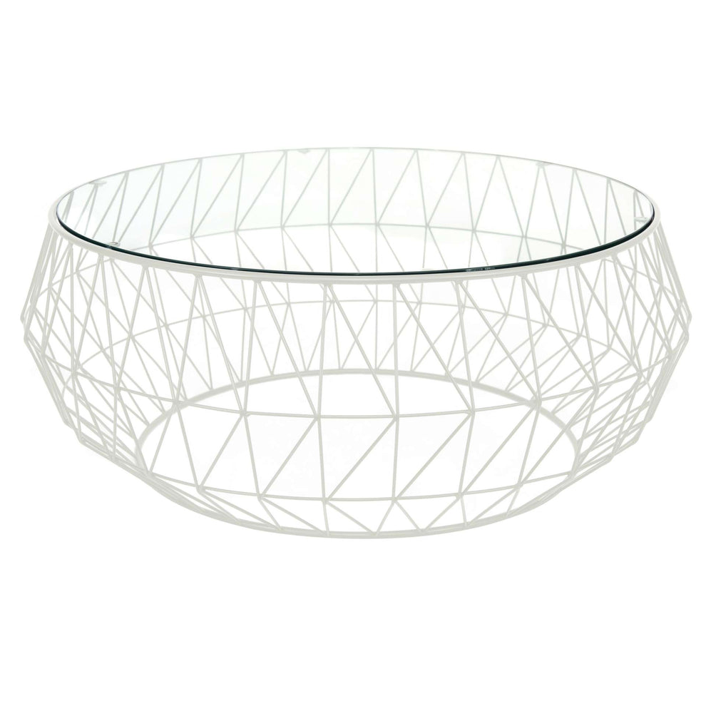 LeisureMod Malibu Modern Round Glass Top Coffee Table With Metal Base | Coffee Tables | Modishstore - 32
