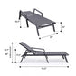 LeisureMod Marlin Patio Chaise Lounge Chair With Armrests in Black Aluminum Frame, Set of 2 | Outdoor Chaise Lounges | Modishstore - 5